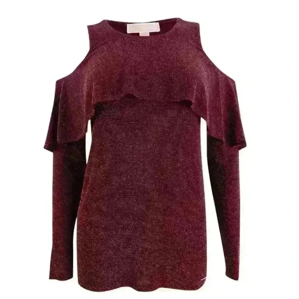 Michael Kors Women's Ruffled Cold-Shoulder Sweater